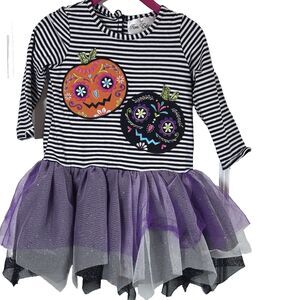 Rare Editions Girls 2T Halloween Tutu Dress/ Día de Muertos Outfit
